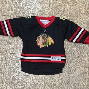 REEBOK Chicago Blackhawks Alternate Black Hockey Jersey toddler 2t-4t